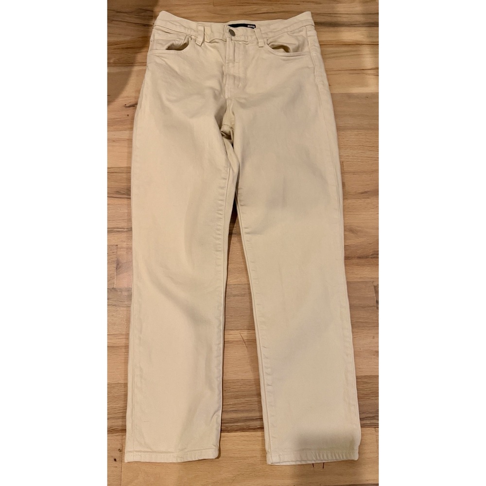 Womens J Brand Ivory Denim Jeans Cropped Ankle Casual Stretch Sz 28